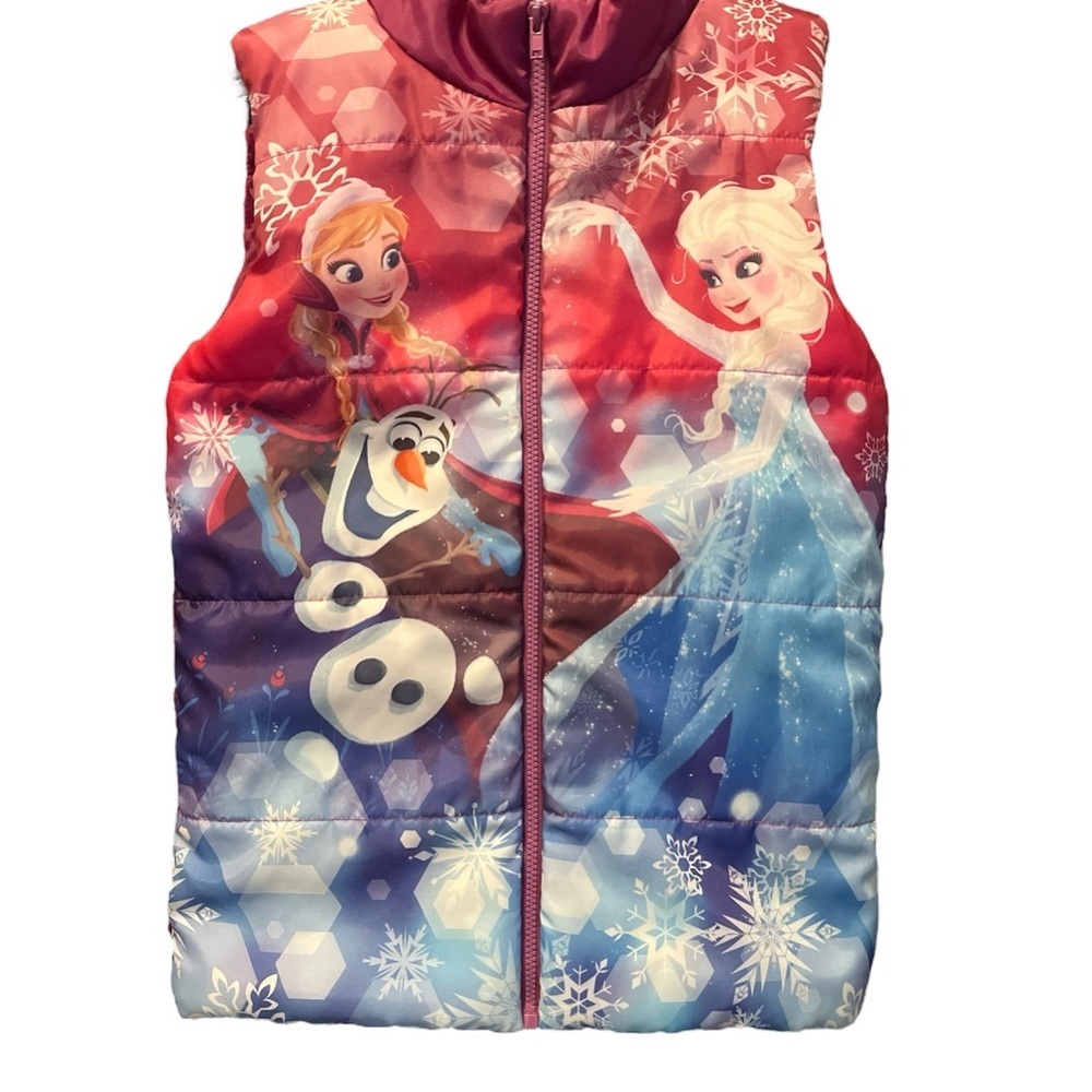 Disney Frozen Kids Puffer Vest - Pink and Blue